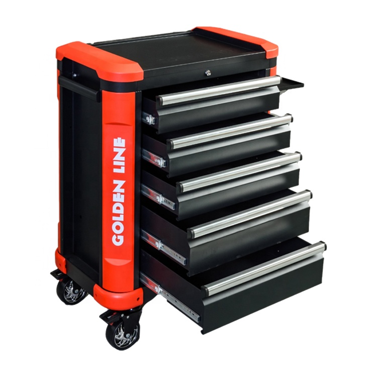 Workshop Tools Trolley - Lemari Perkakas Logam Beroda dengan 5
