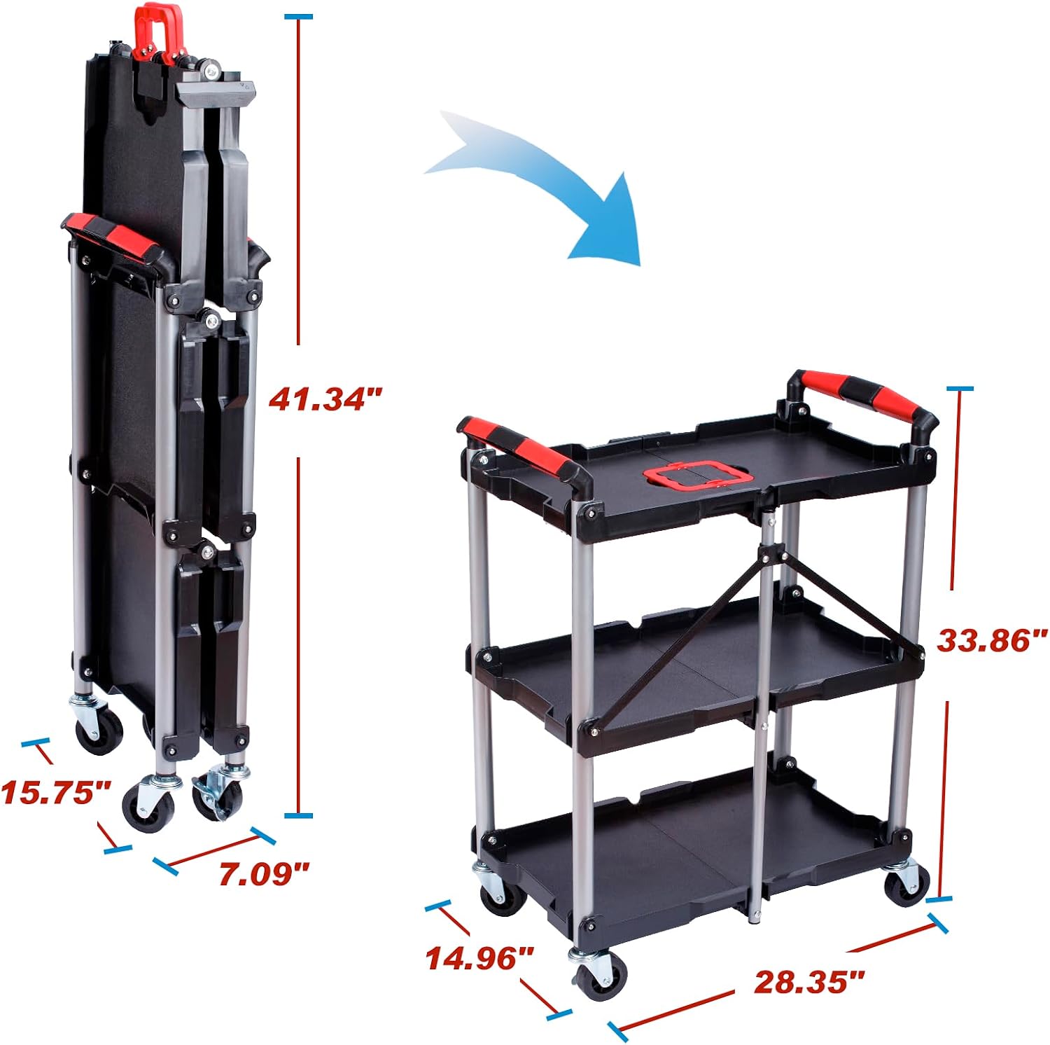 Troli Utilitas Lipat 3 Rak den - Workshop Tools Trolley ulasan dan harga